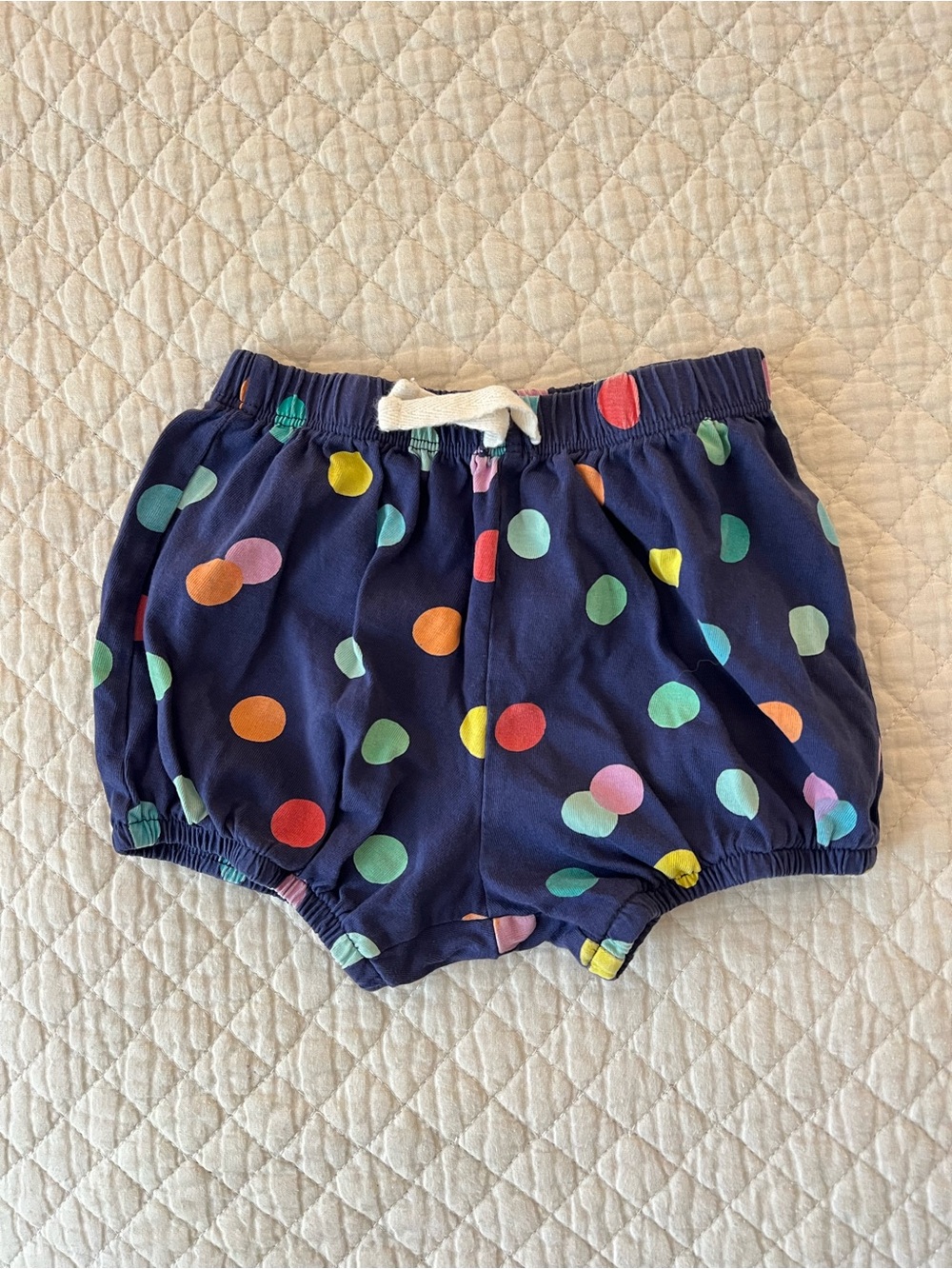 Primary bloomers bubble shorts rainbow polka dot size 18-24m